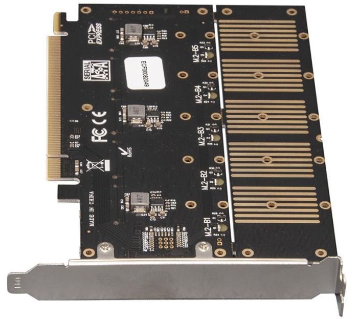 Контролер Frime WCH382L (ECF-PCIEtoSSD010) PCI-E-5xM.2 (B Key)