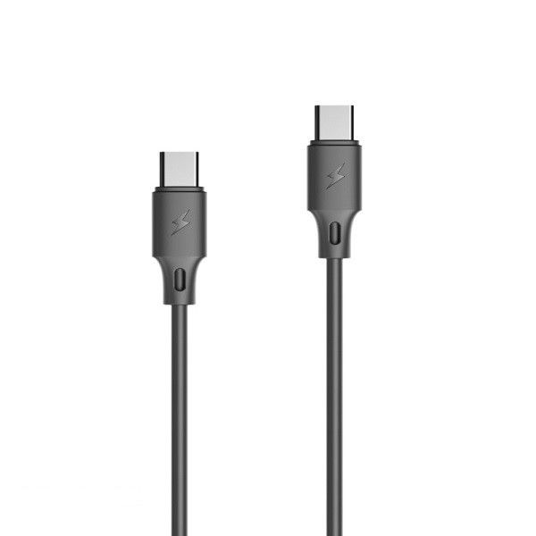 Кабель WK WDC-106a 3А USB-C - USB-C, 1м Black