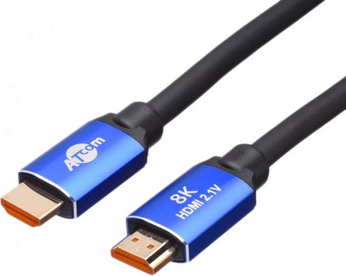 Кабель ATcom HDMI - HDMI V 2.1 (M/M), Real 8K 48Gbps, 10 м, чорний/синій (88810)