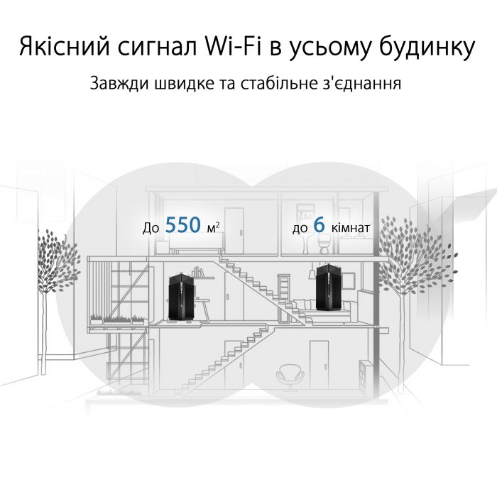 Wi-Fi Mesh система Asus ZenWiFi Pro XT12 2pk Black (90IG06U0-MO3A40)