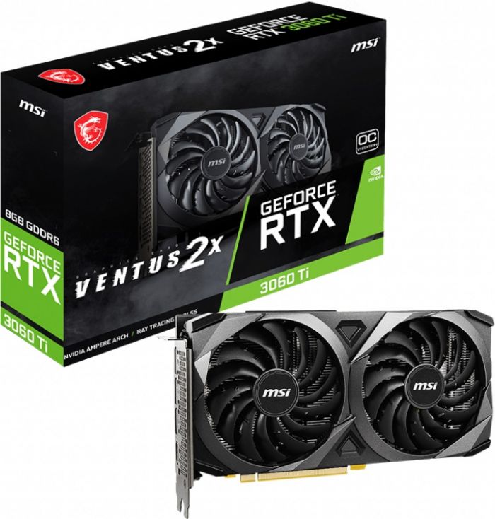 Відеокарта GF RTX 3060 8GB GDDR6 Ventus 2X OC MSI (GeForce RTX 3060 VENTUS 2X 8G OC)