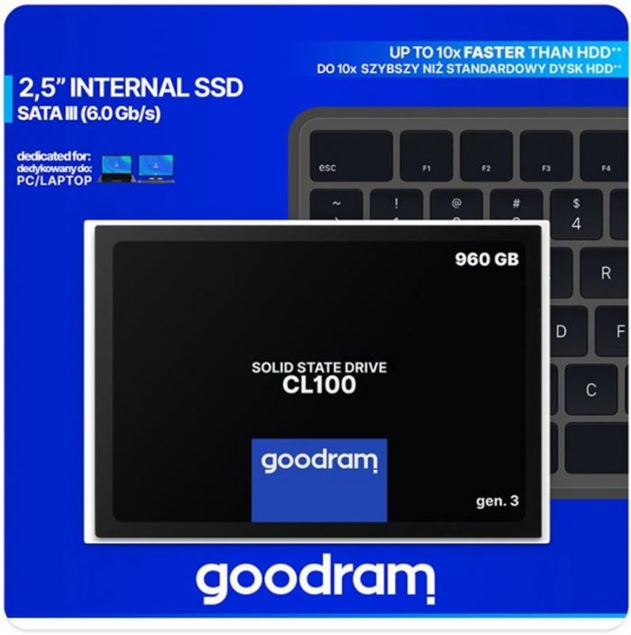 Накопичувач SSD 960GB Goodram CL100 GEN.3 2.5" SATAIII 3D TLC (SSDPR-CL100-960-G3)