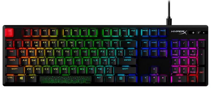 Клавіатура HyperX Alloy Origins Red RGB PBT ENG/RU Black (639N3AA) 