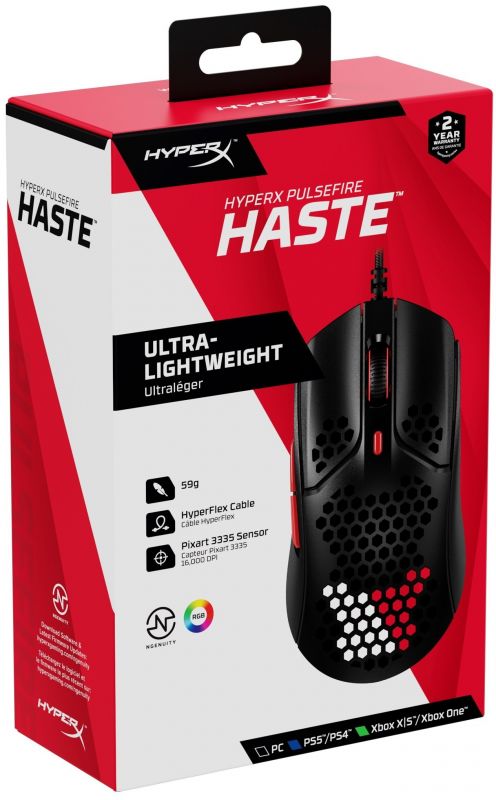 Миша HyperX Pulsefire Haste Black/Red (4P5E3AA)