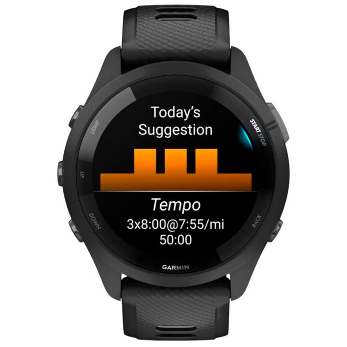 Смарт-годинник Garmin Forerunner 265 Black Bezel and Case with Black/Powder Gray Silicone Band (010-02810-50)