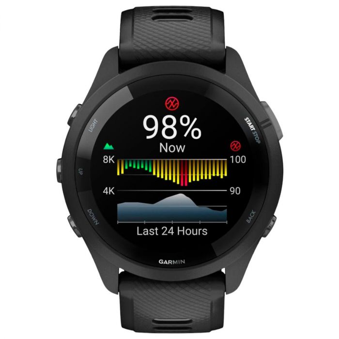 Смарт-годинник Garmin Forerunner 265 Black Bezel and Case with Black/Powder Gray Silicone Band (010-02810-50)