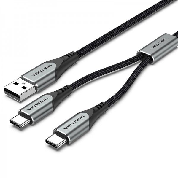 Кабель Vention USB - 2хUSB Type-C (M/M), 1 м, Grey (CQOHF)