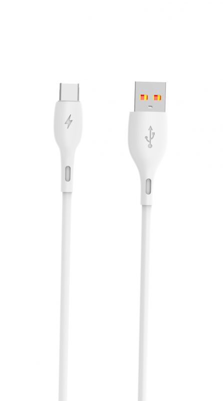 Кабель SkyDolphin S22T Soft Silicone USB - USB Type-C (M/M), 1 м, White (SDUSB-000602)