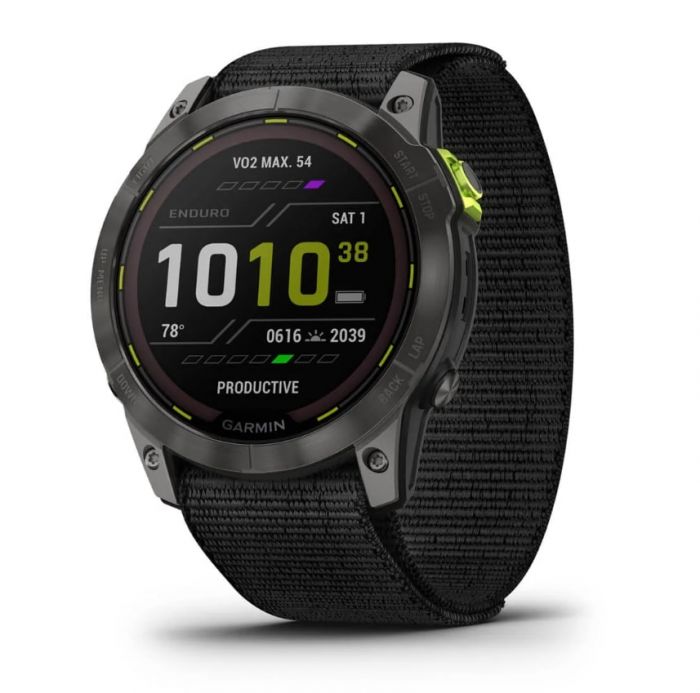 Смарт-годинник Garmin Enduro 2 Sapphire Carbon Gray DLC Titanium with Black UltraFit Nylon Strap (010-02754-13)