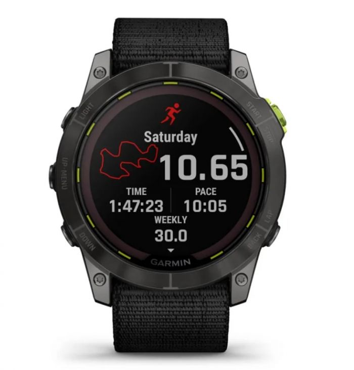 Смарт-годинник Garmin Enduro 2 Sapphire Carbon Gray DLC Titanium with Black UltraFit Nylon Strap (010-02754-13)