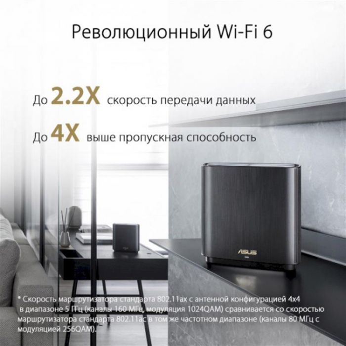 Wi-Fi Mesh система Asus ZenWiFi XT8 V2 2pk Black (90IG0590-MO3A20)