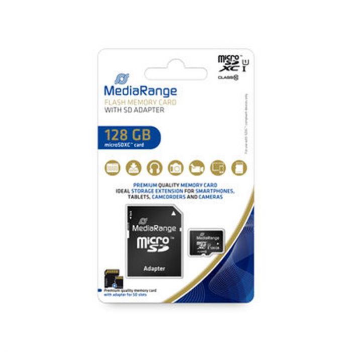 Карта пам`ятi MicroSDHC 128GB UHS-I Class 10 MediaRange R80/W10MB/s + SD-adapter (MR945)