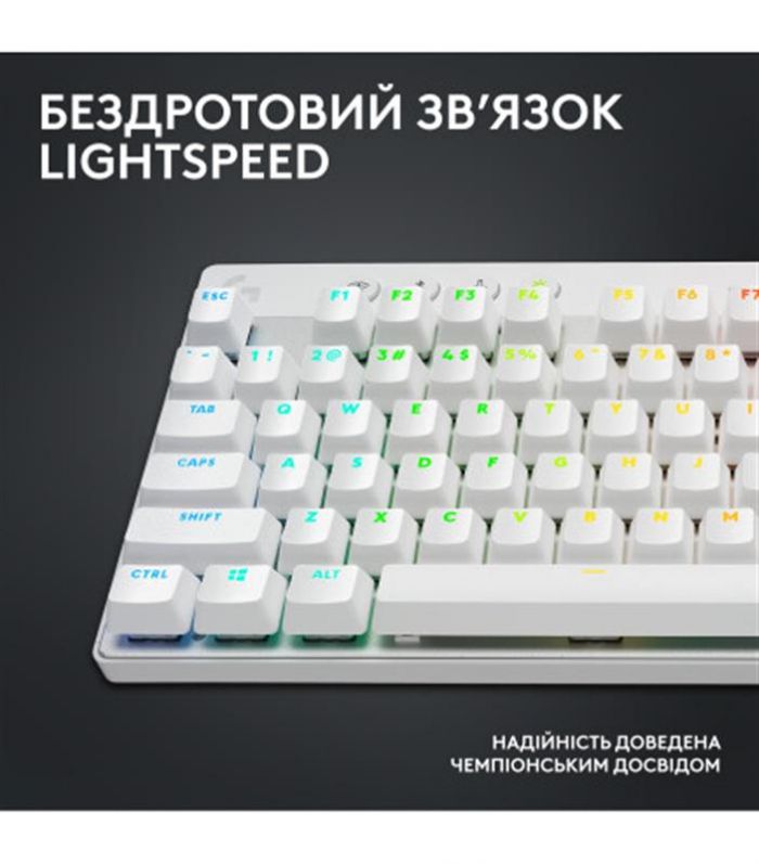 Клавiатура Logitech G PRO X TKL Lightspeed White Tactile (920-012148)