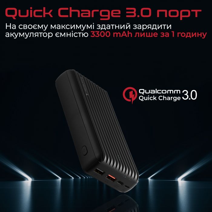 Універсальна мобільна батарея Promate Titan-30 Black 30000mAh