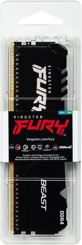 Модуль пам`ятi DDR4 8GB/3600 Kingston Fury Beast RGB (KF436C17BBA/8)