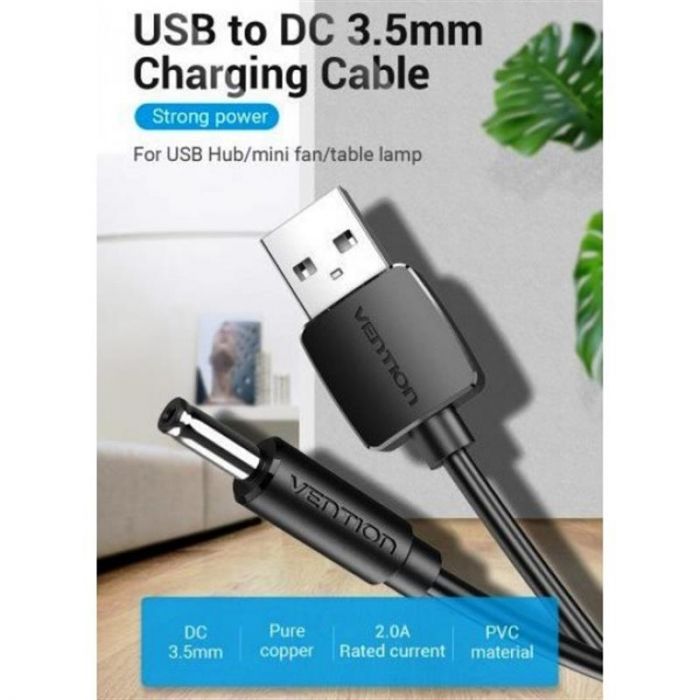 Кабель Vention USB - DC 3.5 мм (M/M), 1 м, Black (CEXBF)