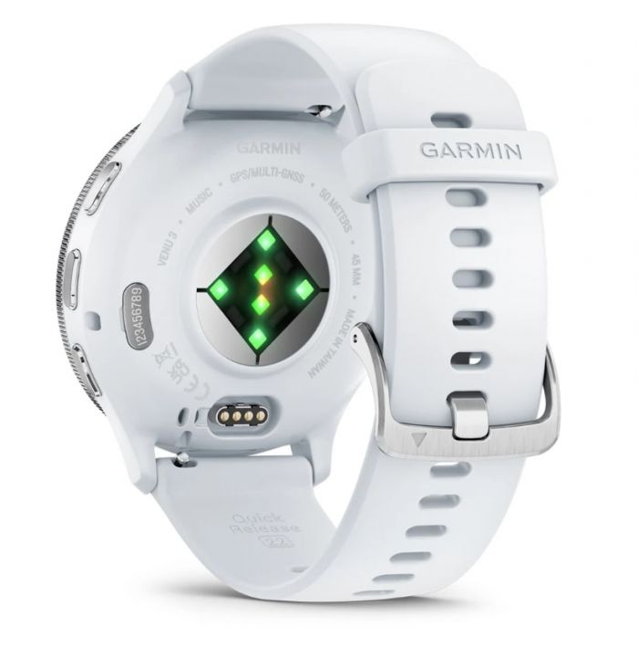 Смарт-годинник Garmin Venu 3 Silver Stainless Steel Bezel with Whitestone Case and Silicone Band (010-02784-50)