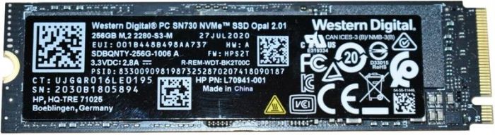 Накопичувач SSD  256GB WD SN730 M.2 2280 PCIe 3.0 x4 3D NAND TLC (SDBQNTY-256G_OEM)