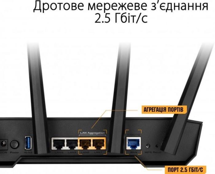 Бездротовий маршрутизатор Asus TUF Gaming AX3000 V2 (TUF-AX3000 V2) (90IG0790-MO3B00)