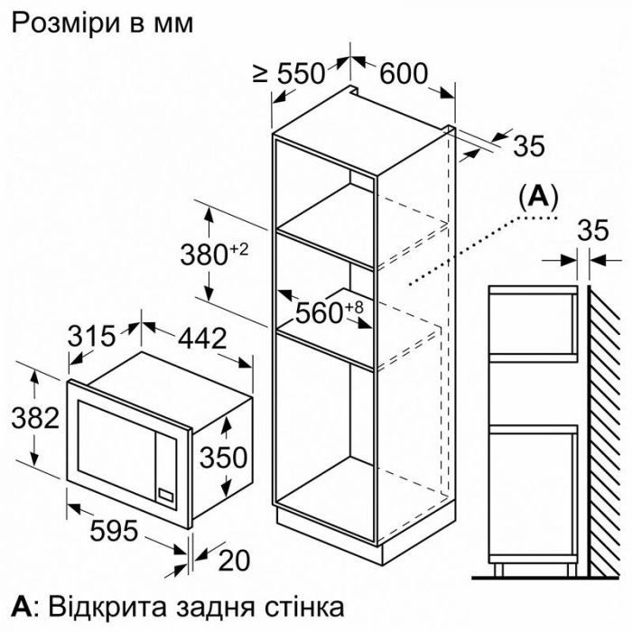 Вбудована мікрохвильова піч Bosch BEL623MD3