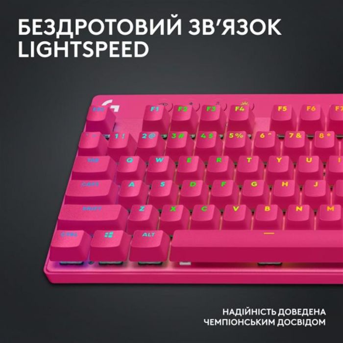 Клавiатура Logitech G PRO X TKL Lightspeed Magenta (920-012159)