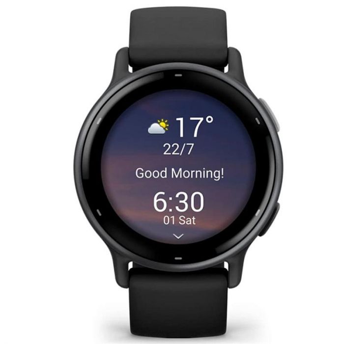 Смарт-годинник Garmin Vivoactive 5 Slate Aluminum Bezel with Black Case and Silicone Band (010-02862-50)