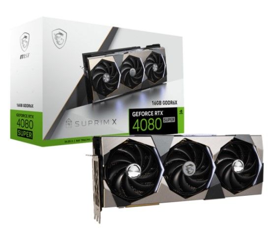 Відеокарта GF RTX 4080 Super 16GB GDDR6X Suprim X MSI (GeForce RTX 4080 SUPER 16G SUPRIM X)