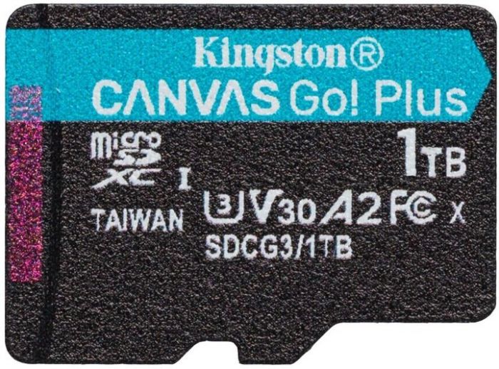 Карта пам`яті MicroSDXC 1TB UHS-I/U3 Class 10 Kingston Canvas Go! Plus R170/W90MB/s (SDCG3/1TBSP)