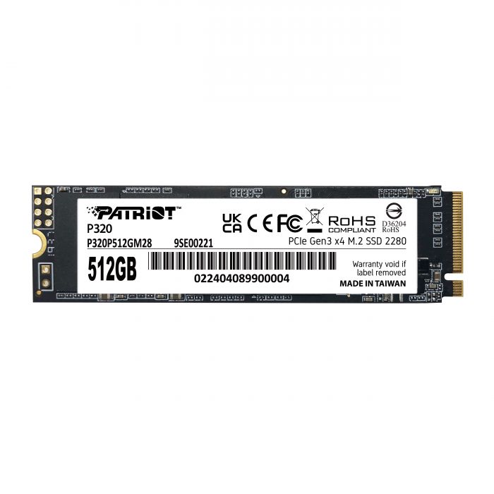 Накопичувач SSD  512GB Patriot P320 M.2 2280 PCIe 3.0 x4 NVMe TLC (P320P512GM28)