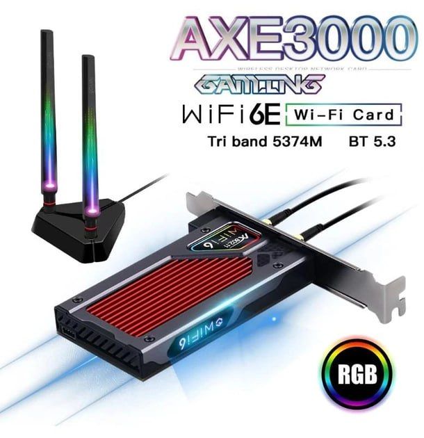 Бездротовий адаптер Fenvi FV-AXE3000RGB Gaming (Intel AX210)