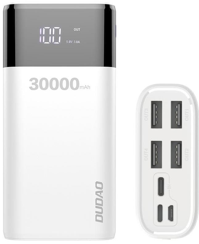 Універсальна мобільна батарея Dudao Power Bank K8Max 30000mAh White (6973687240776)