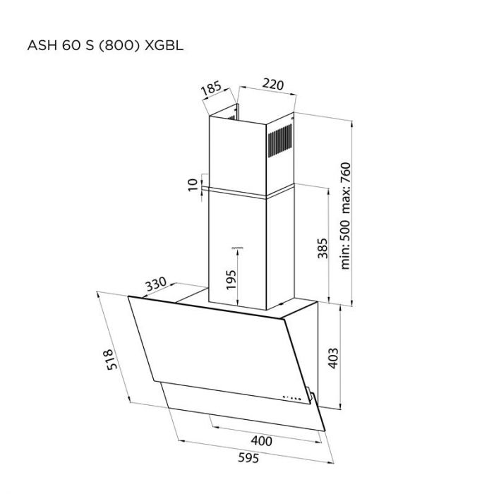 Витяжка Pyramida ASH 60 S (800) GWH