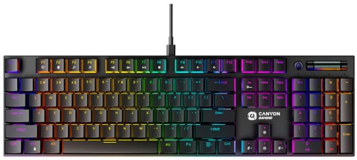 Клавіатура Canyon Cometstrike GK-55 RGB ENG/UKR USB Black (CND-SKB55-US)