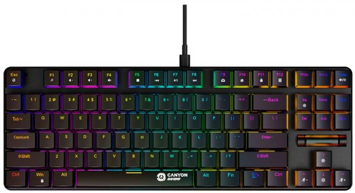 Клавіатура Canyon Cometstrike GK-50 RGB TKL ENG/UKR USB Black (CND-SKB50-US)