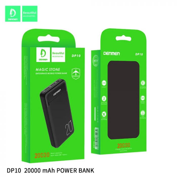 Універсальна мобільна батарея Denmen DP10 20000mAh Black