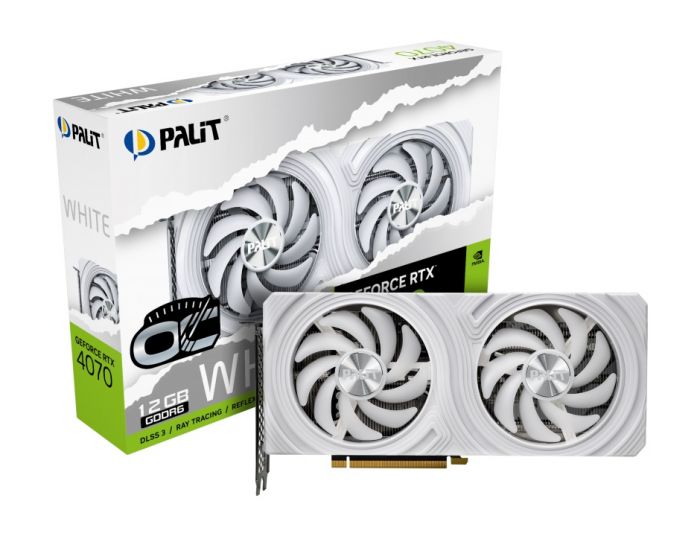 Відеокарта GF RTX 4070 12GB GDDR6 White OC Palit (NE64070S19K9-1048L)