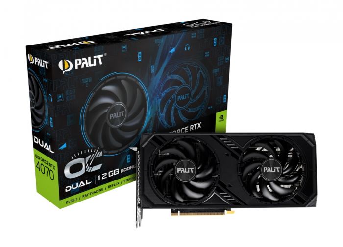 Відеокарта GF RTX 4070 12GB GDDR6 Dual OC Palit (NE64070S19K9-1048D)