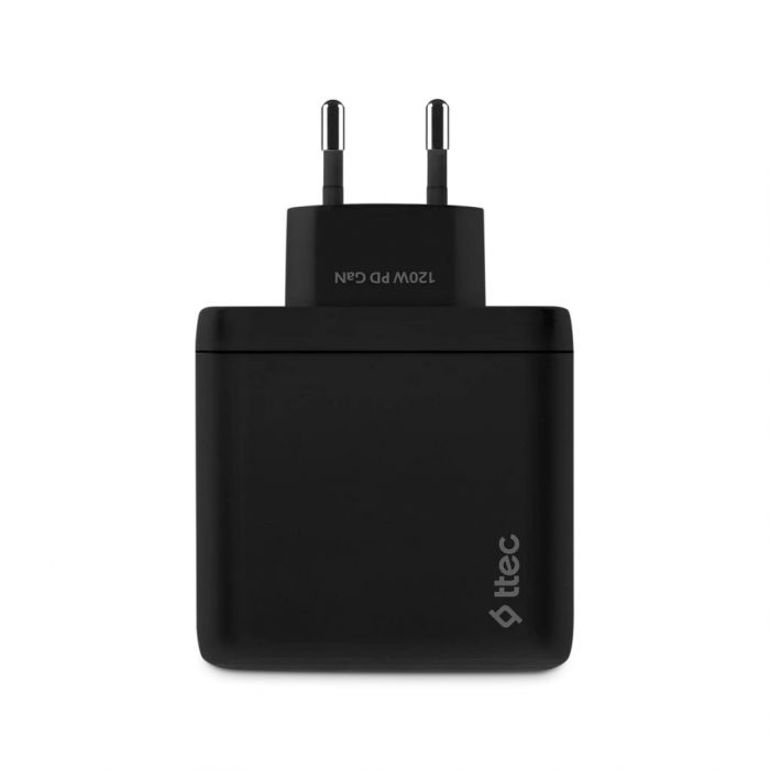 Мережевий зарядний пристрій Ttec SmartCharger Trio GAN 2хUSB-C/USB-A /120Вт Black (2SCG04S)