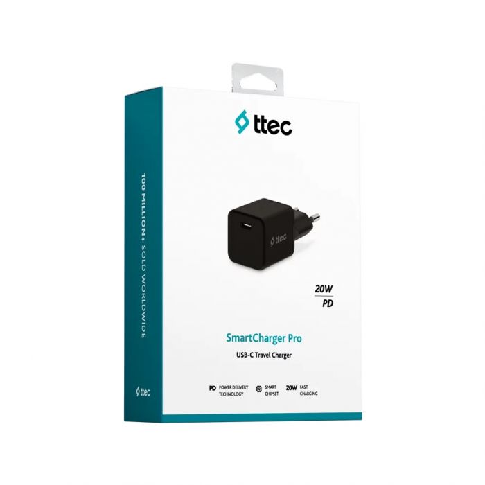 Мережевий зарядний пристрій Ttec SmartCharger USB-C /20Вт Black (2SCP01S)