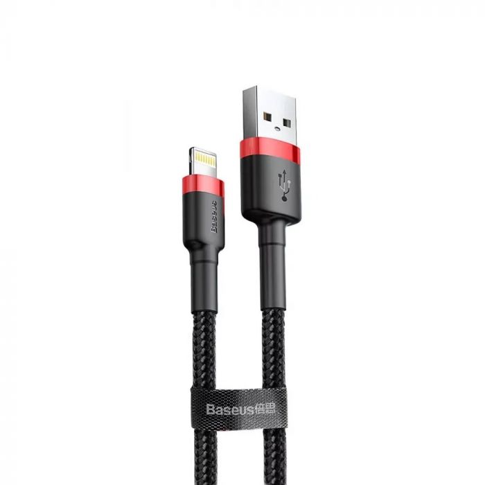 Кабель Baseus Cafule USB-Lightning, 2.4A, 1м Black (6953156274976)