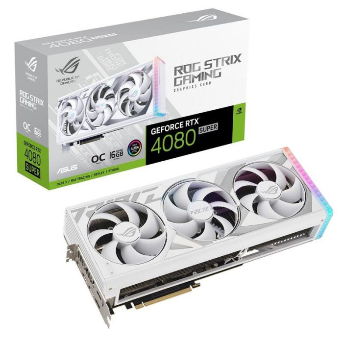 Відеокарта GF RTX 4080 Super 16GB GDDR6X ROG Strix Gaming OC White Asus (ROG-STRIX-RTX4080S-O16G-WHITE)