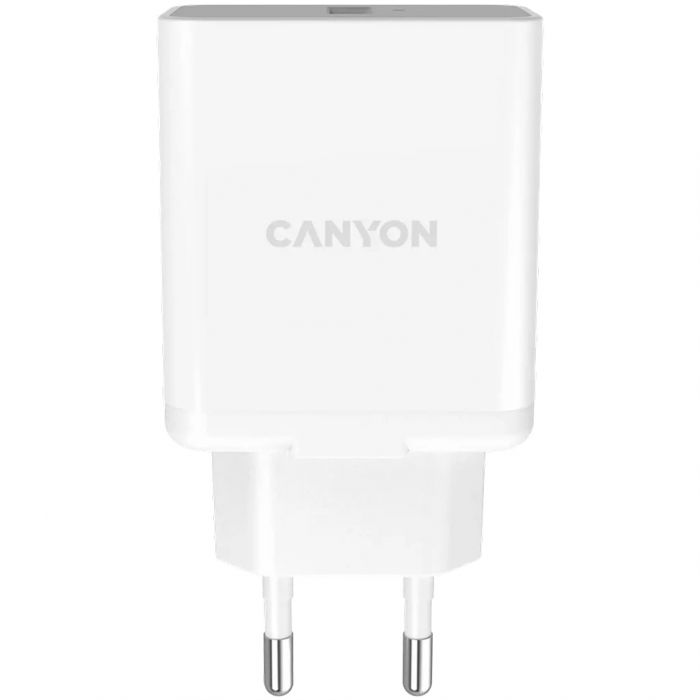 Мережевий зарядний пристрій Canyon H-24 (1USBх3A) QC3.0 White (CNE-CHA24W)