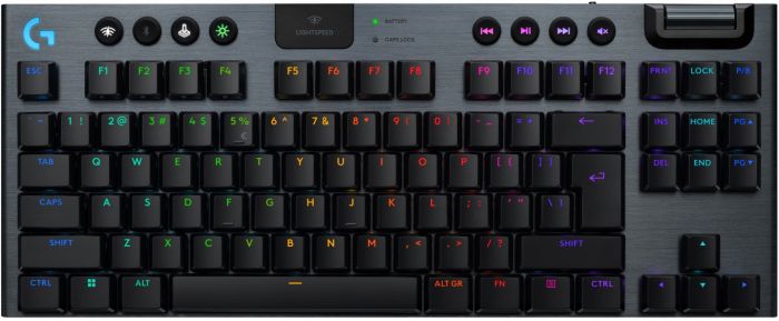 Клавiатура бездротова Logitech G915 X Lightspeed TKL Wireless Tactile Black (920-012721)