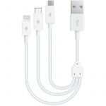 Кабель Ttec MiniCable Trio USB - Lightning + micro USB + USB Type-C (M/M), 0.3 м, White (2DK13)