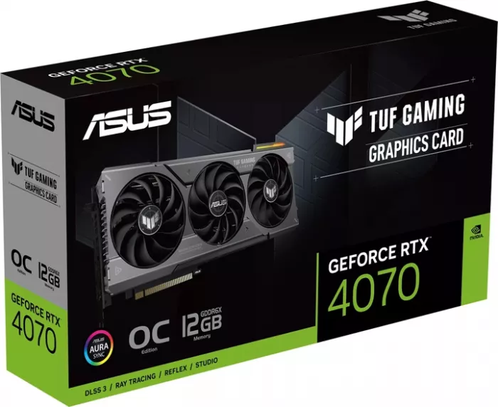 Відеокарта GF RTX 4070 12GB GDDR6X TUF Gaming OC Asus (TUF-RTX4070-O12G-GAMING)