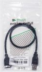 Кабель PowerPlant (KD00AS1210) USB2.0(AF)-USB2.0(AM), 0.5м, Black