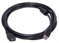 Кабель PowerPlant (KD00AS1212) USB2.0(AF)-USB2.0(AM), 5м, One ferrite, Black