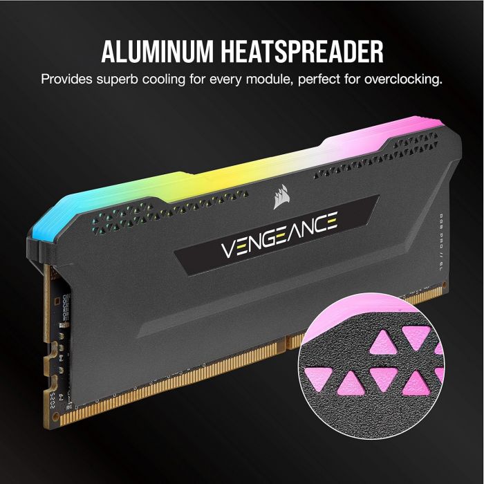 Модуль пам`ятi DDR4 2x16GB/3600 Corsair Vengeance RGB Pro SL Black (CMH32GX4M2D3600C18)