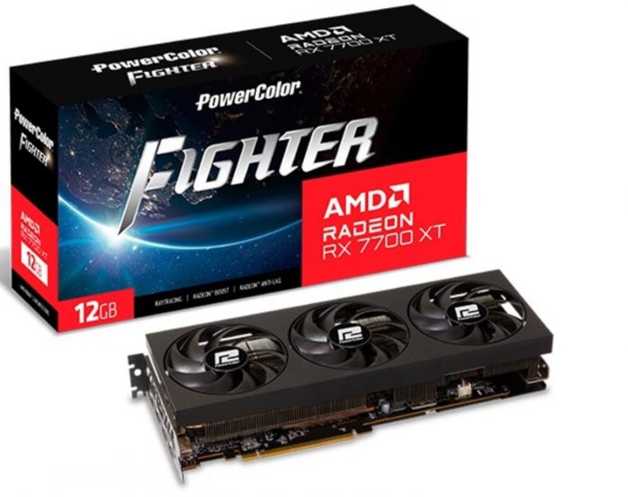 Відеокарта AMD Radeon RX 7700 XT 12GB GDDR6 Fighter PowerColor (RX 7700 XT 12G-F/OC)