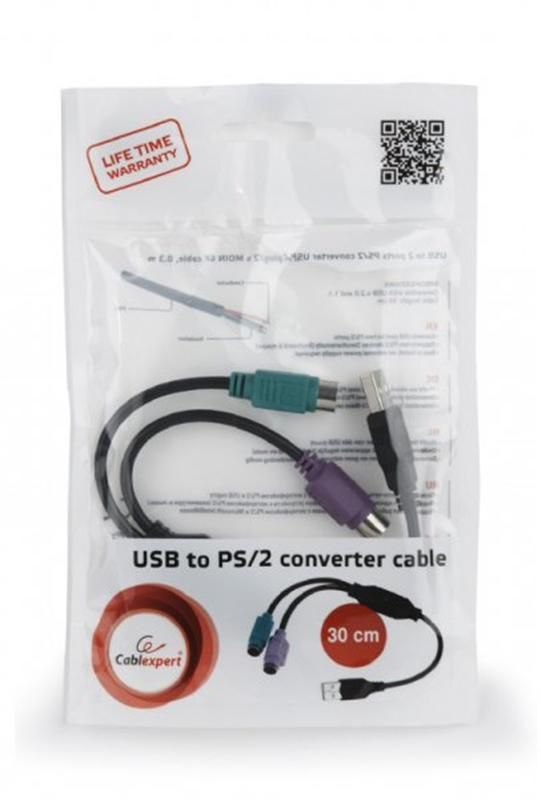 Контролер Cablexpert (UAPS12-BK), USB 1.1/2 x PS/2, 0.3 м, чорний